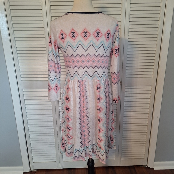 Stretchy boho pastel ruffle dress medium *C - Picture 4 of 6